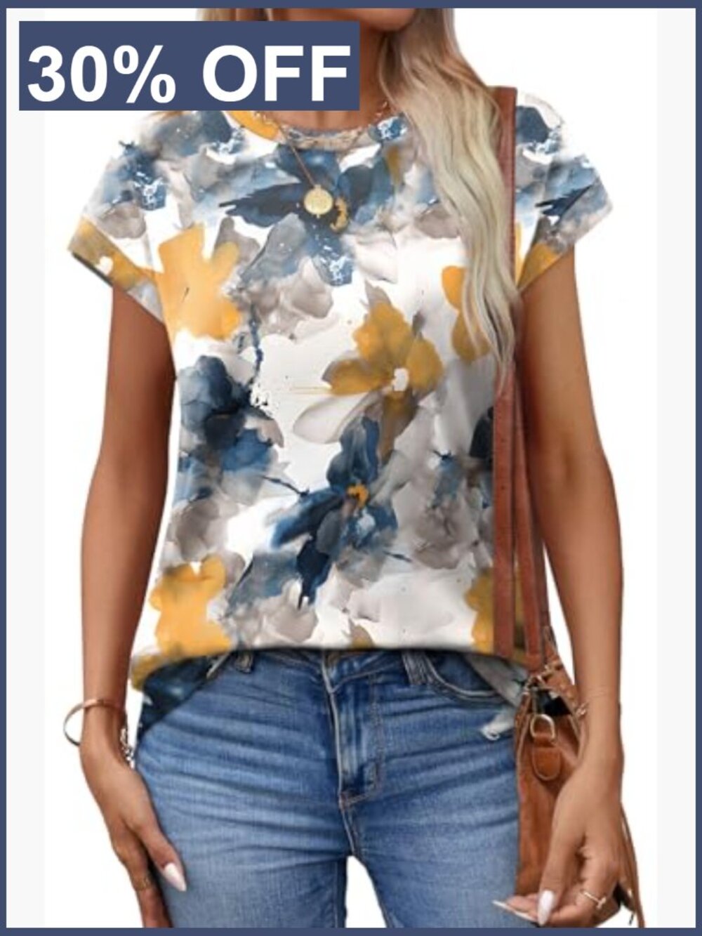Women's Short Sleeve Crew Neck Tunic T-Shirt Summer Casual Loose Fit Top - Picture 3 of 7